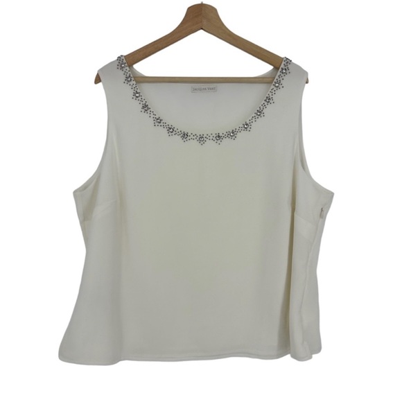 Jaques Vert Silver Beaded Embellished White Open Blazer - Picture 8 of 8